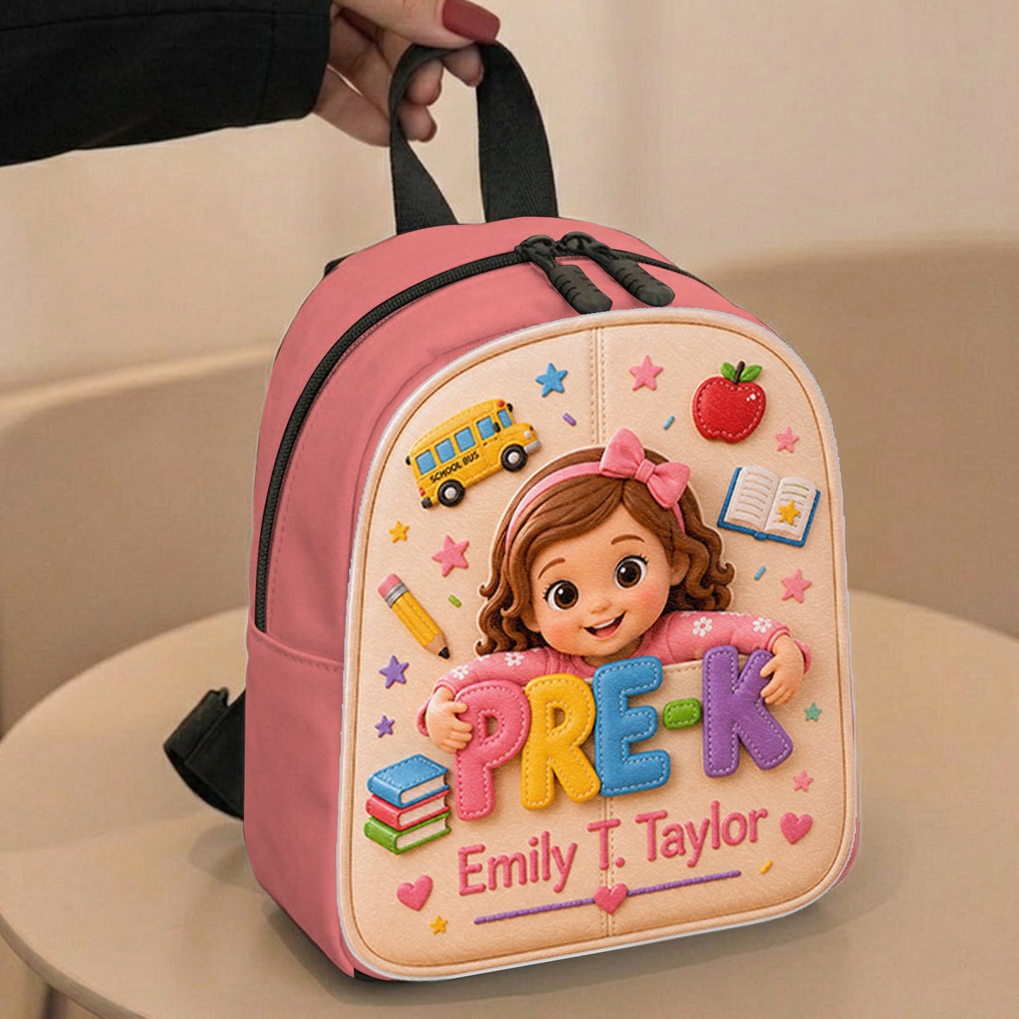 Perfect Back To School Gift For Kids - Personalized Kid Changeable Leather Patch Backpack