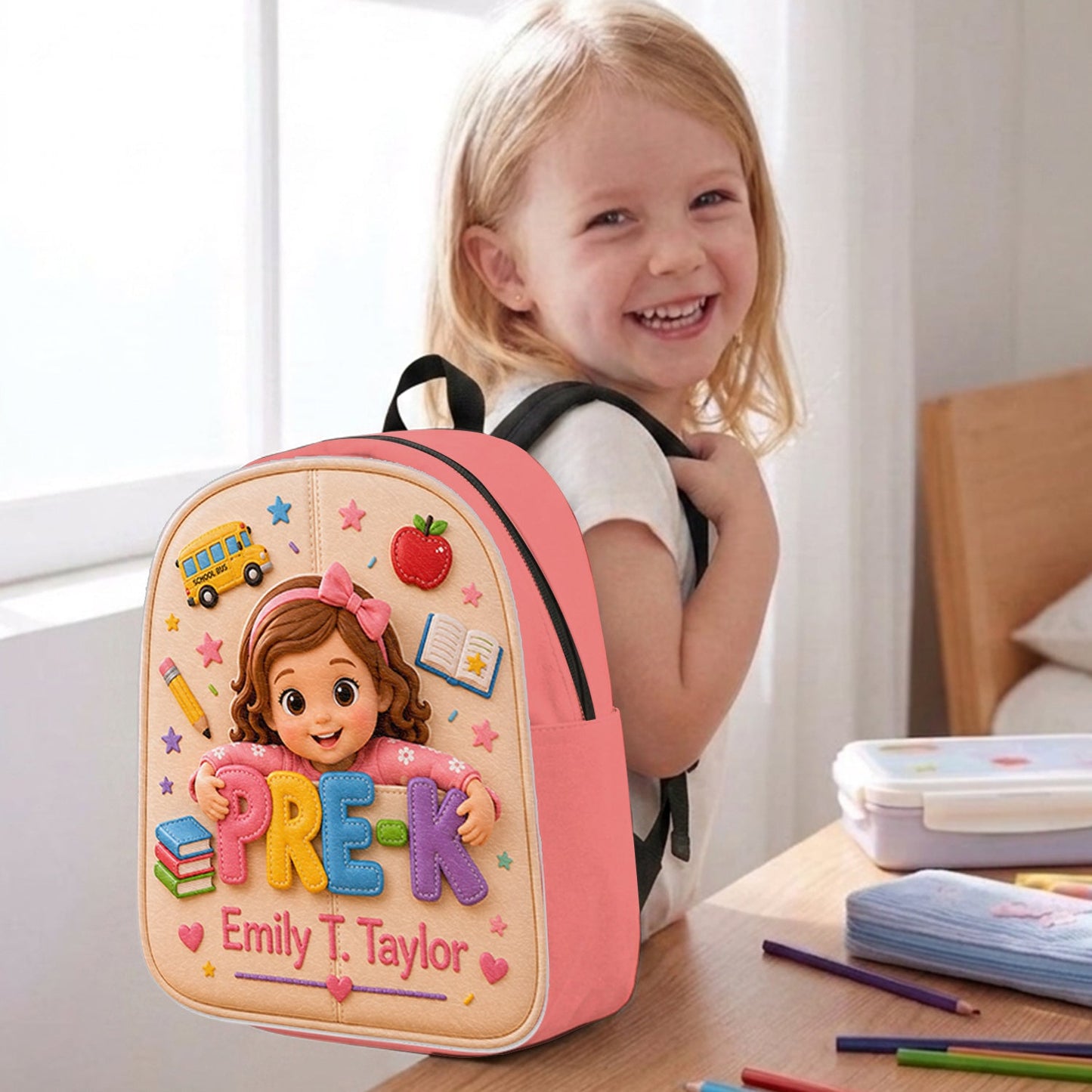 Perfect Back To School Gift For Kids - Personalized Kid Changeable Leather Patch Backpack
