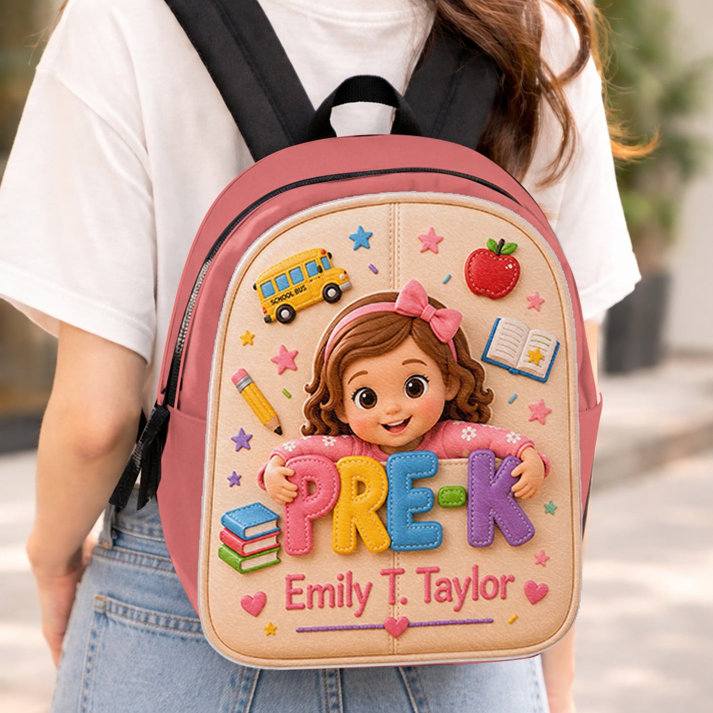 Perfect Back To School Gift For Kids - Personalized Kid Changeable Leather Patch Backpack