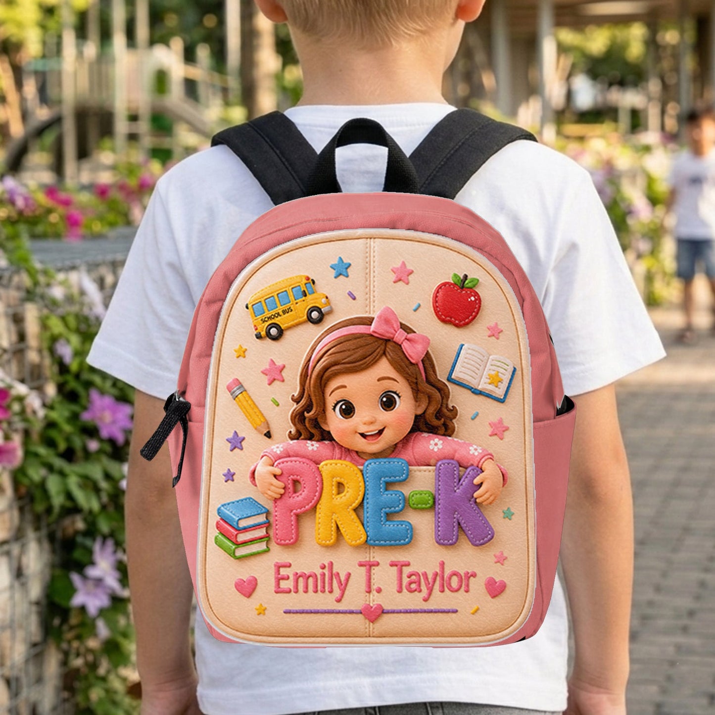 Perfect Back To School Gift For Kids - Personalized Kid Changeable Leather Patch Backpack