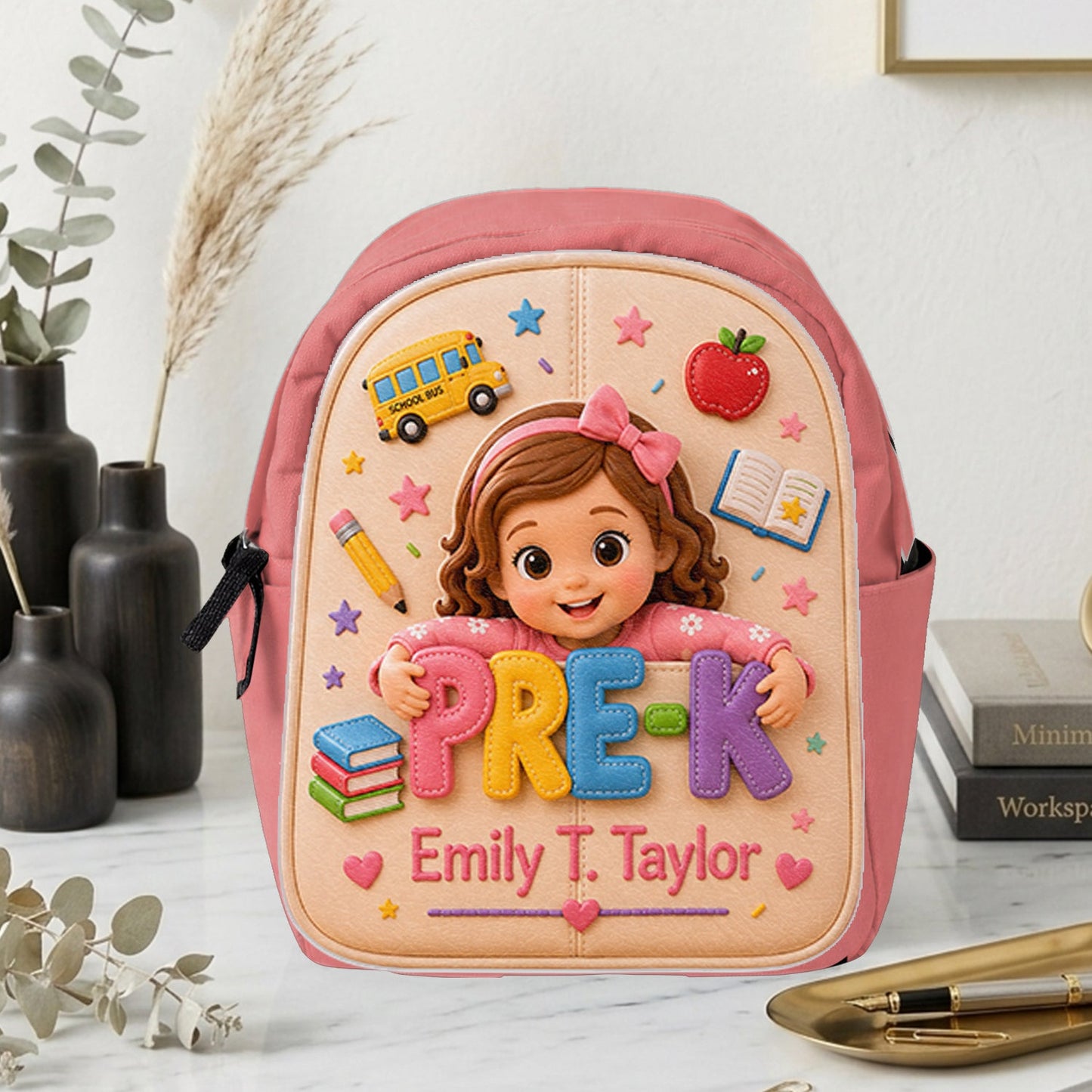 Perfect Back To School Gift For Kids - Personalized Kid Changeable Leather Patch Backpack
