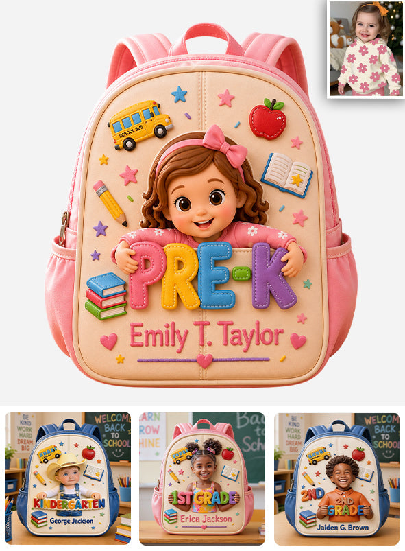 Perfect Back To School Gift For Kids - Personalized Kid Changeable Leather Patch Backpack