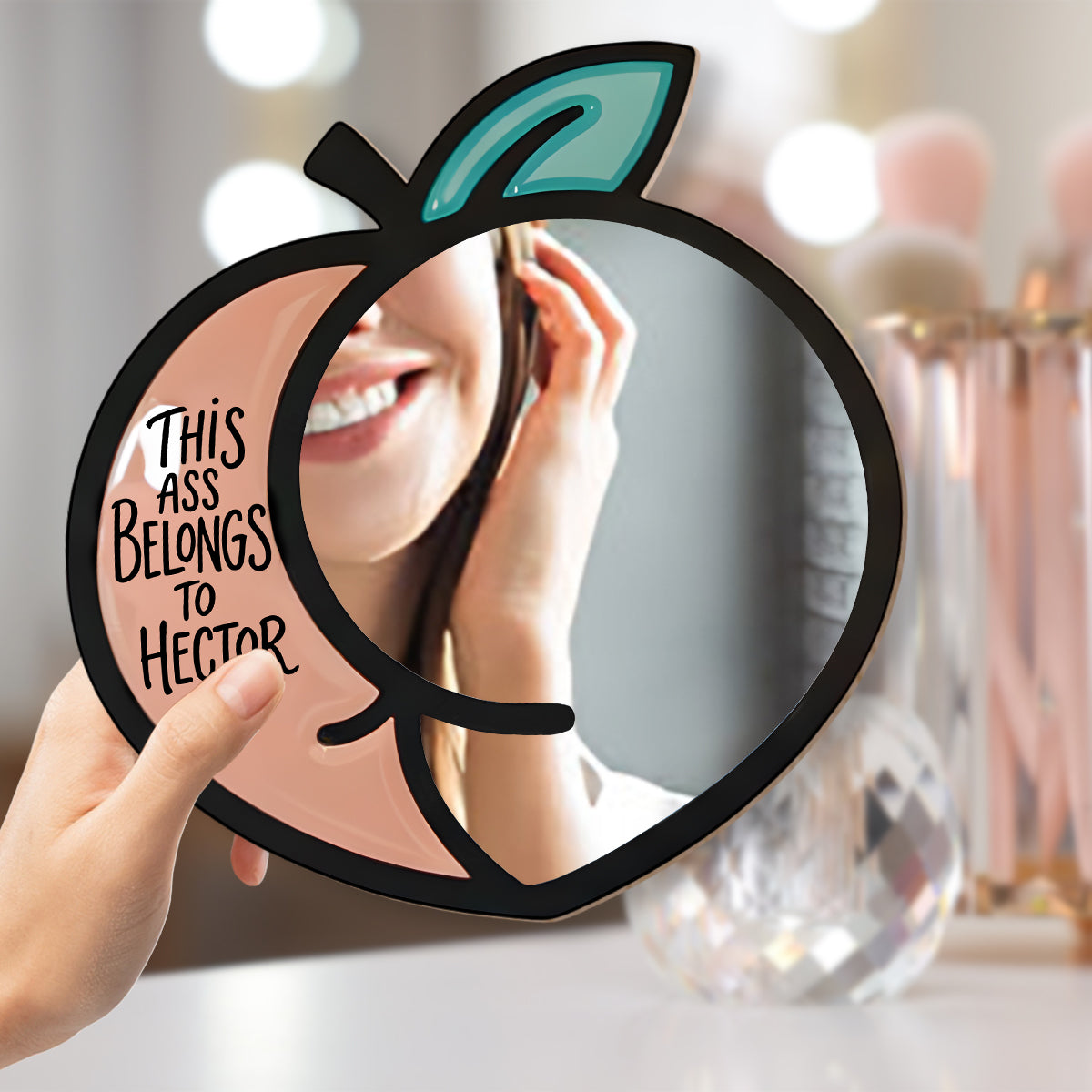 This Peach Belongs To - Personalized Couple Wall Hanging Mirror
