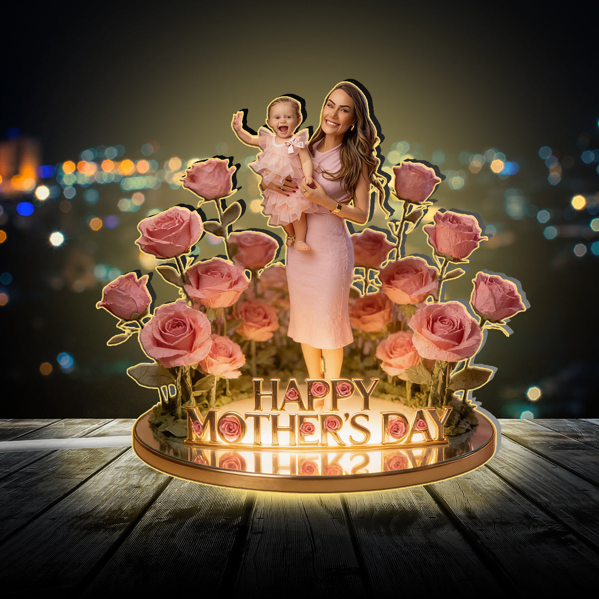 Mother Grandmother's Garden - Personalized Mother Acrylic LED Night Light
