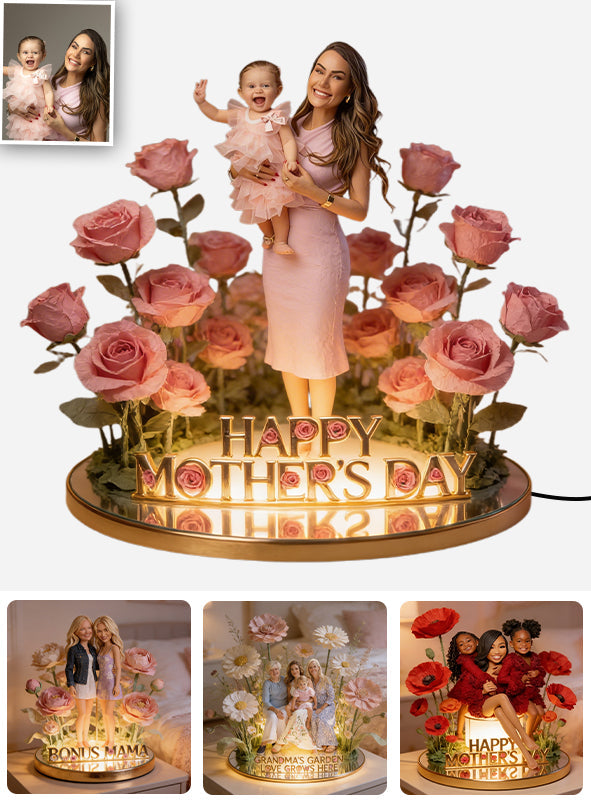 Mother Grandmother's Garden - Personalized Mother Acrylic LED Night Light