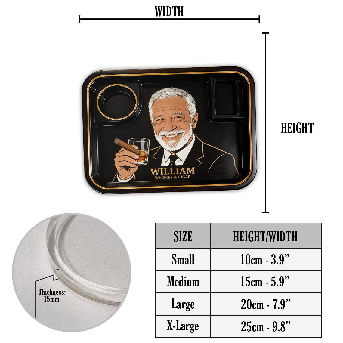 Whiskey And Cigar - Personalized Whisky Catch-All Tray