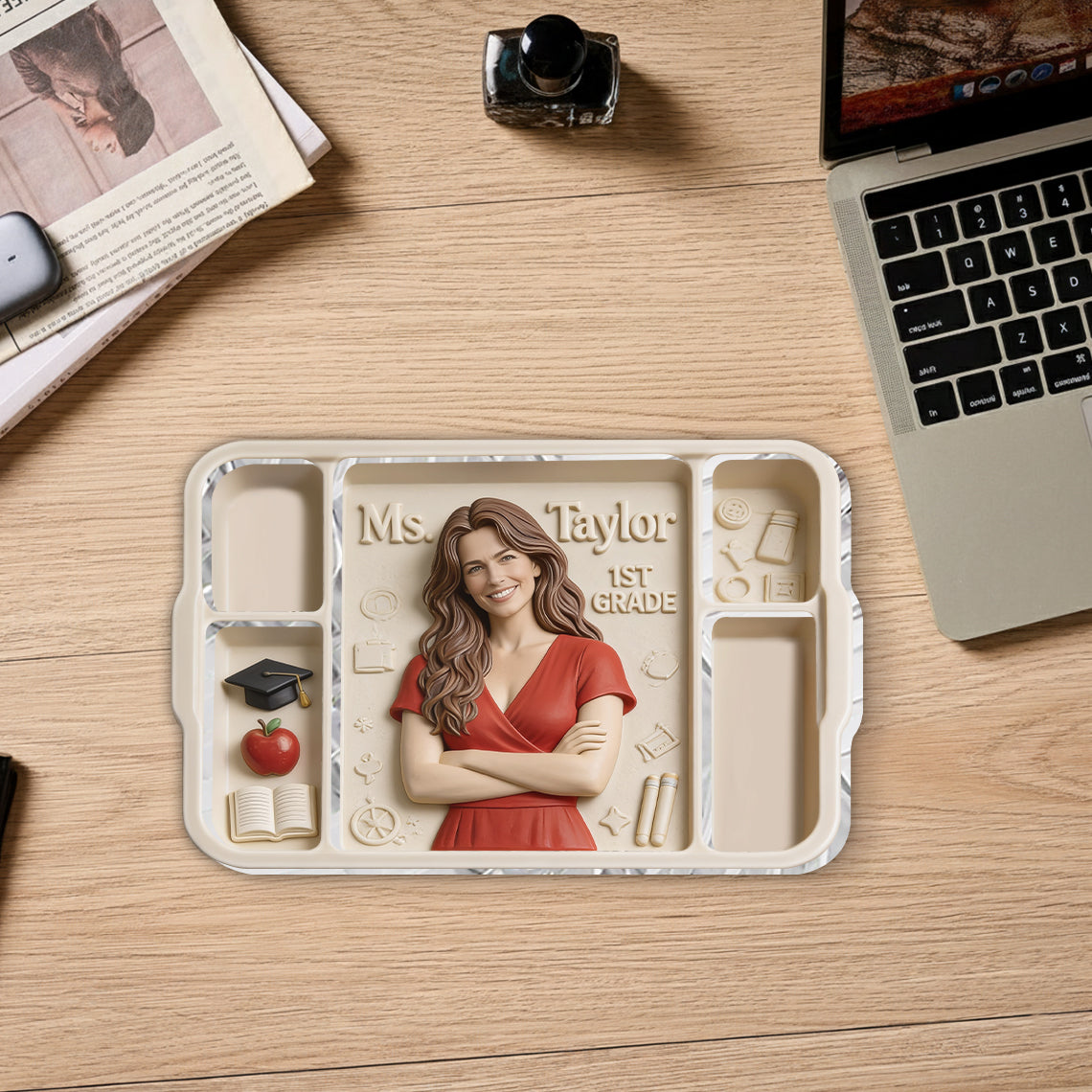 Teach With Love - Personalized Teacher Catch-All Tray