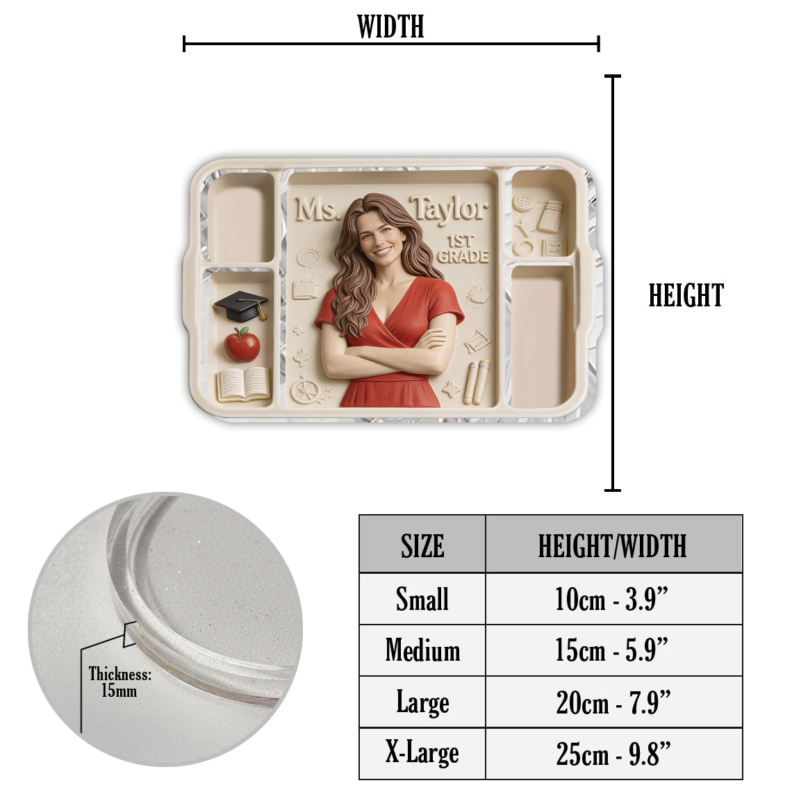 Teach With Love - Personalized Teacher Catch-All Tray