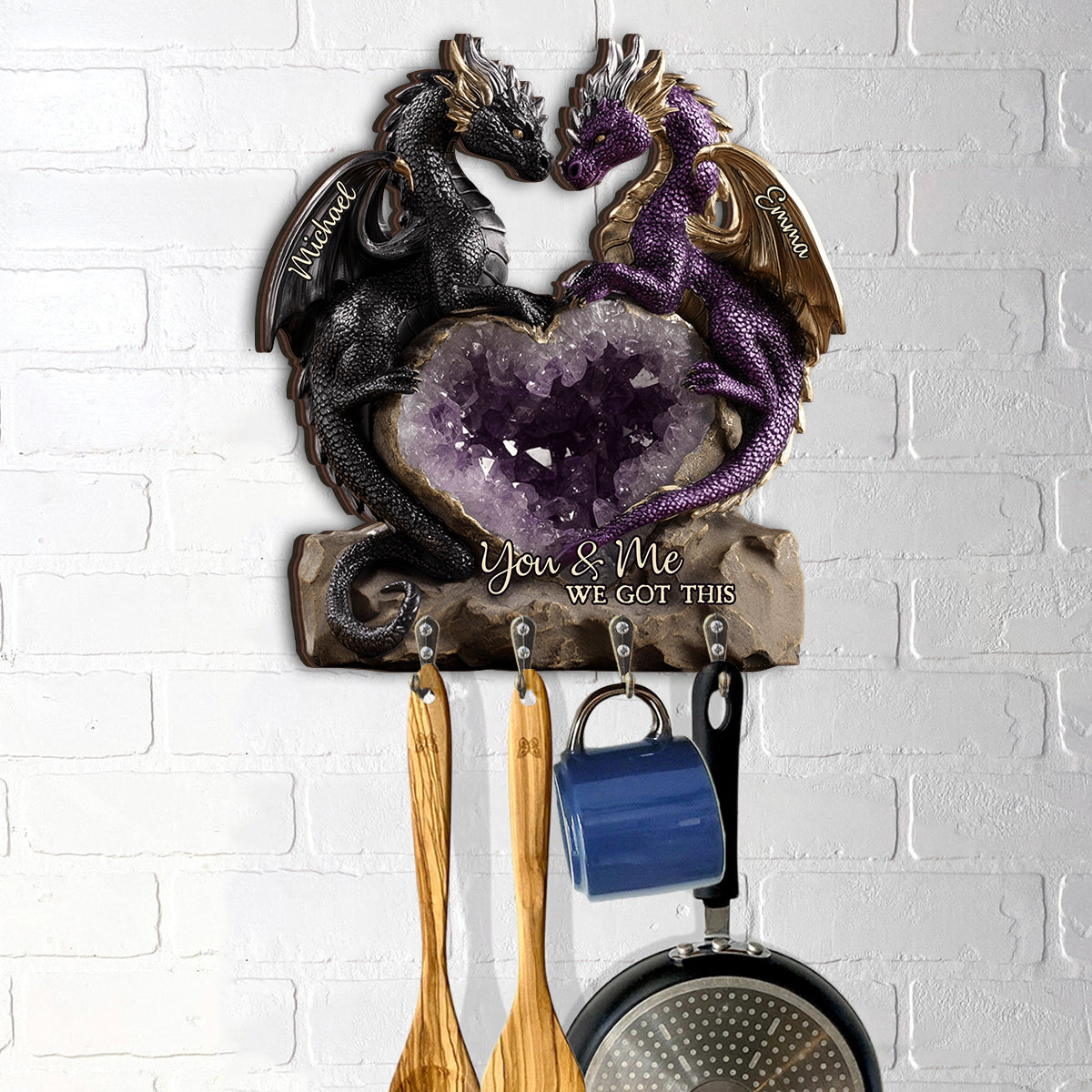 You & Me We Got This - Personalized Dragon Custom Shaped Hanging Rack