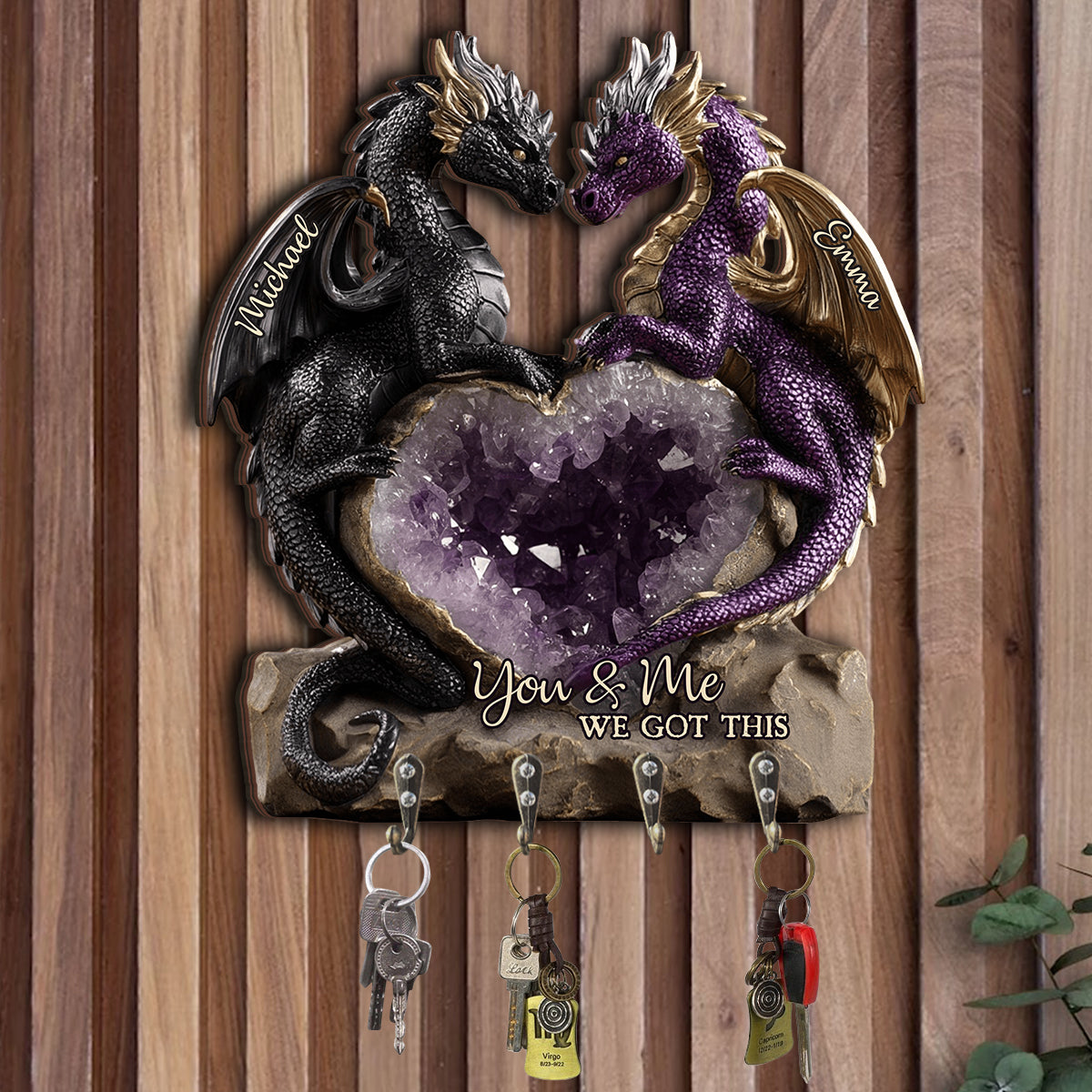 You & Me We Got This - Personalized Dragon Custom Shaped Hanging Rack