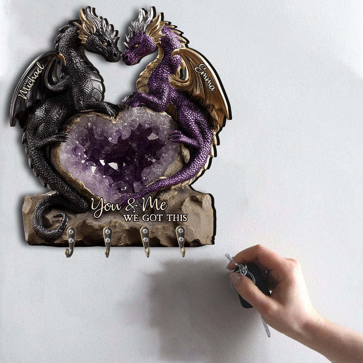 You & Me We Got This - Personalized Dragon Custom Shaped Hanging Rack