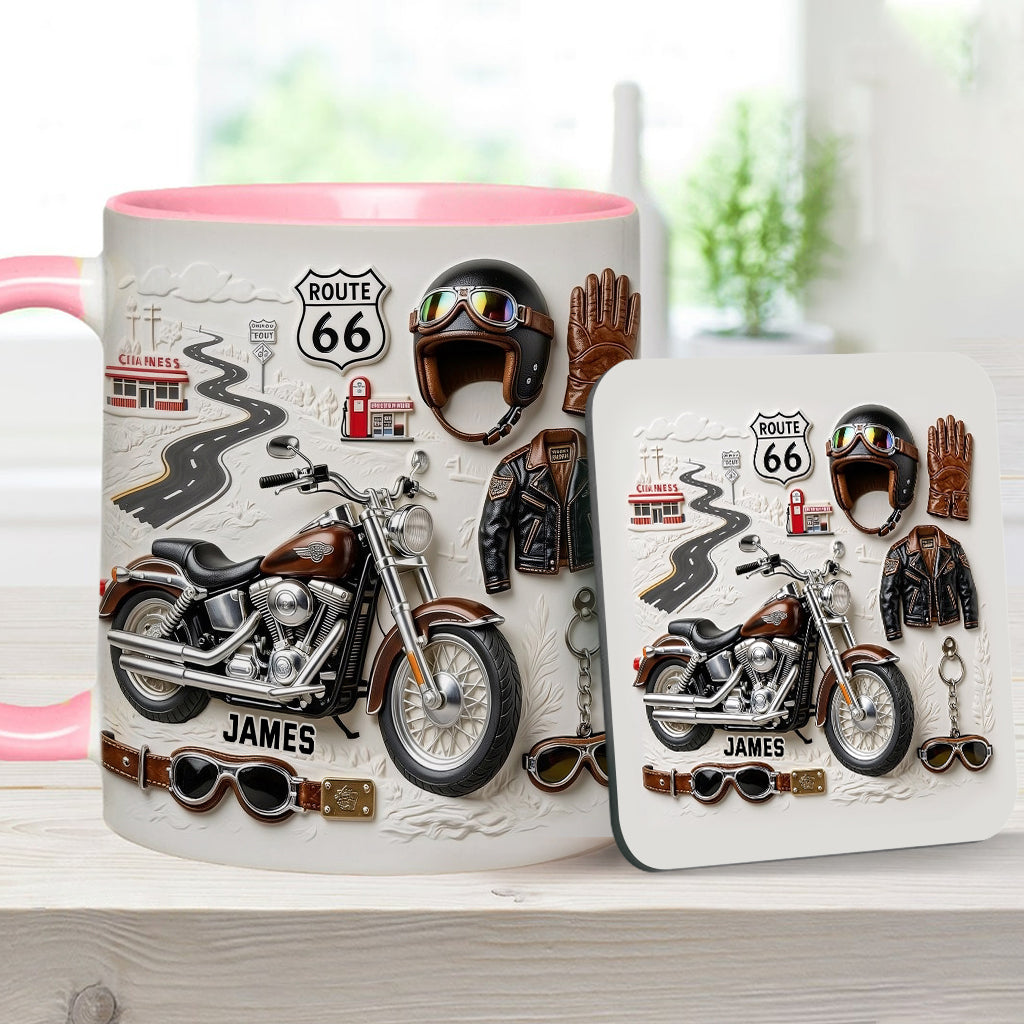 Motorcycle - Personalized Biker Accent Mug & Coaster