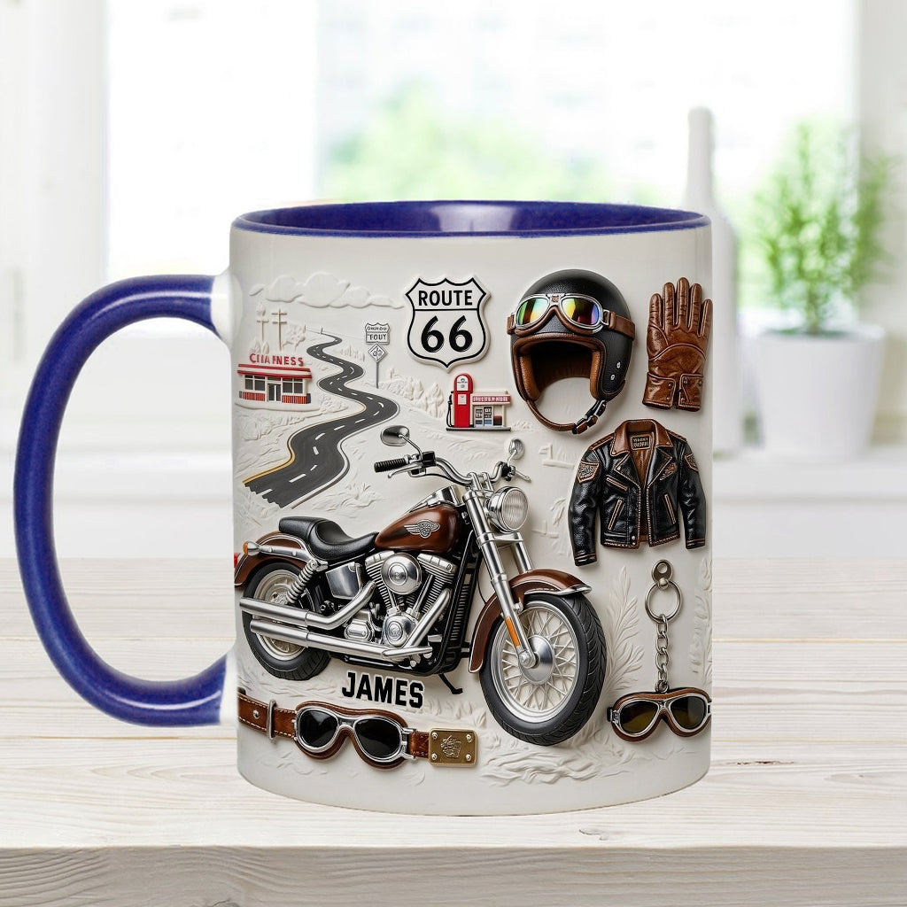 Motorcycle - Personalized Biker Accent Mug & Coaster