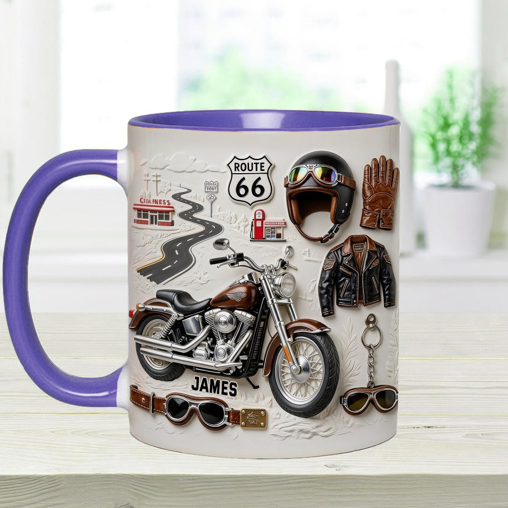 Motorcycle - Personalized Biker Accent Mug & Coaster