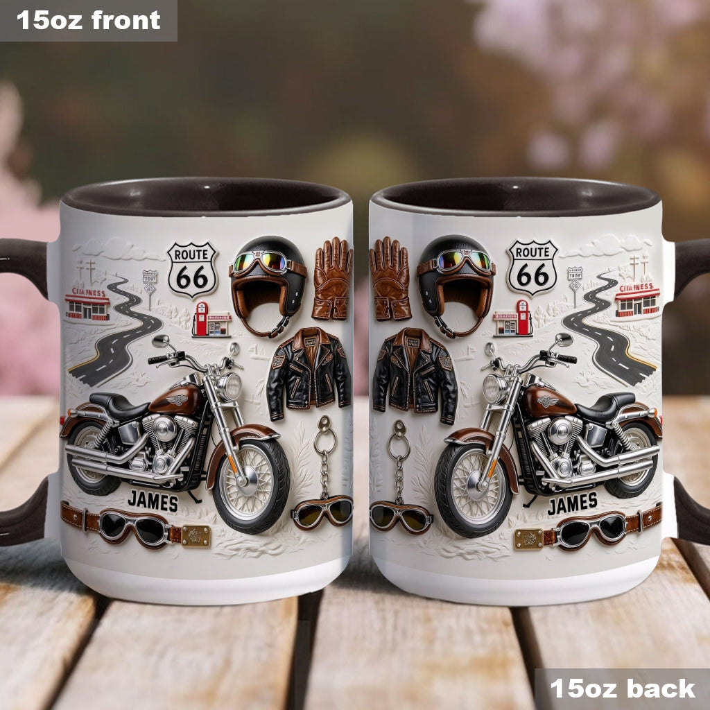 Motorcycle - Personalized Biker Accent Mug & Coaster