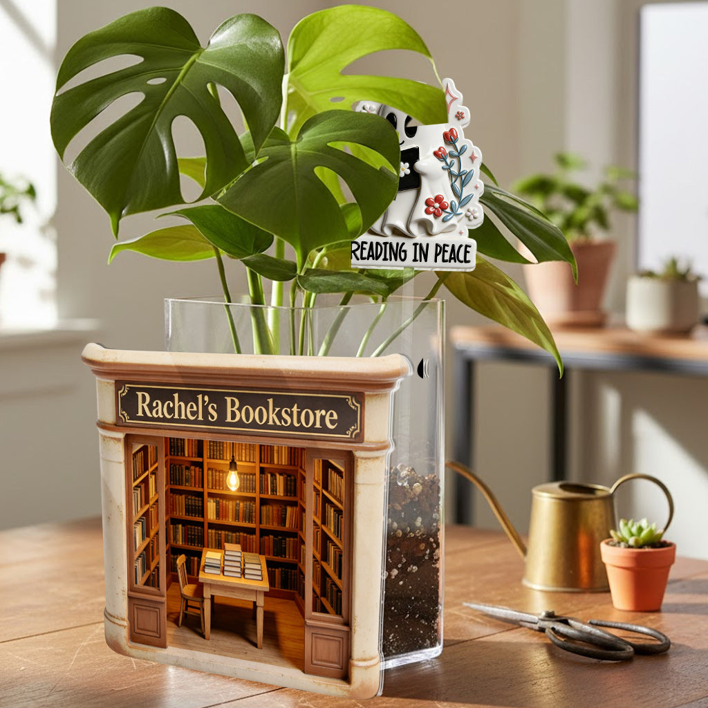 The Book Nook Garden - Personalized Book Acrylic Pot & Stake
