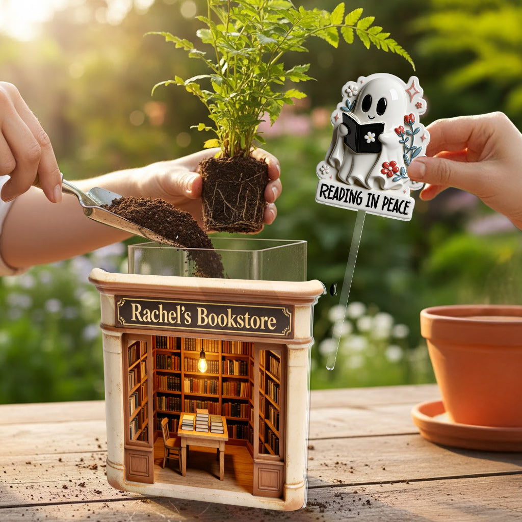 The Book Nook Garden - Personalized Book Acrylic Pot & Stake