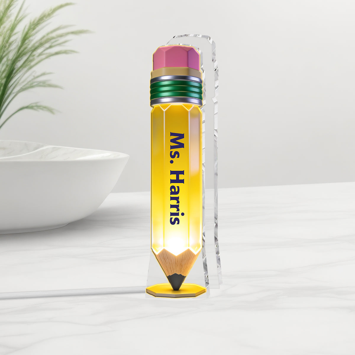 Pencil-Shaped Teacher Gift - Pencil Night Light - Personalized Teacher Acrylic LED Night Light