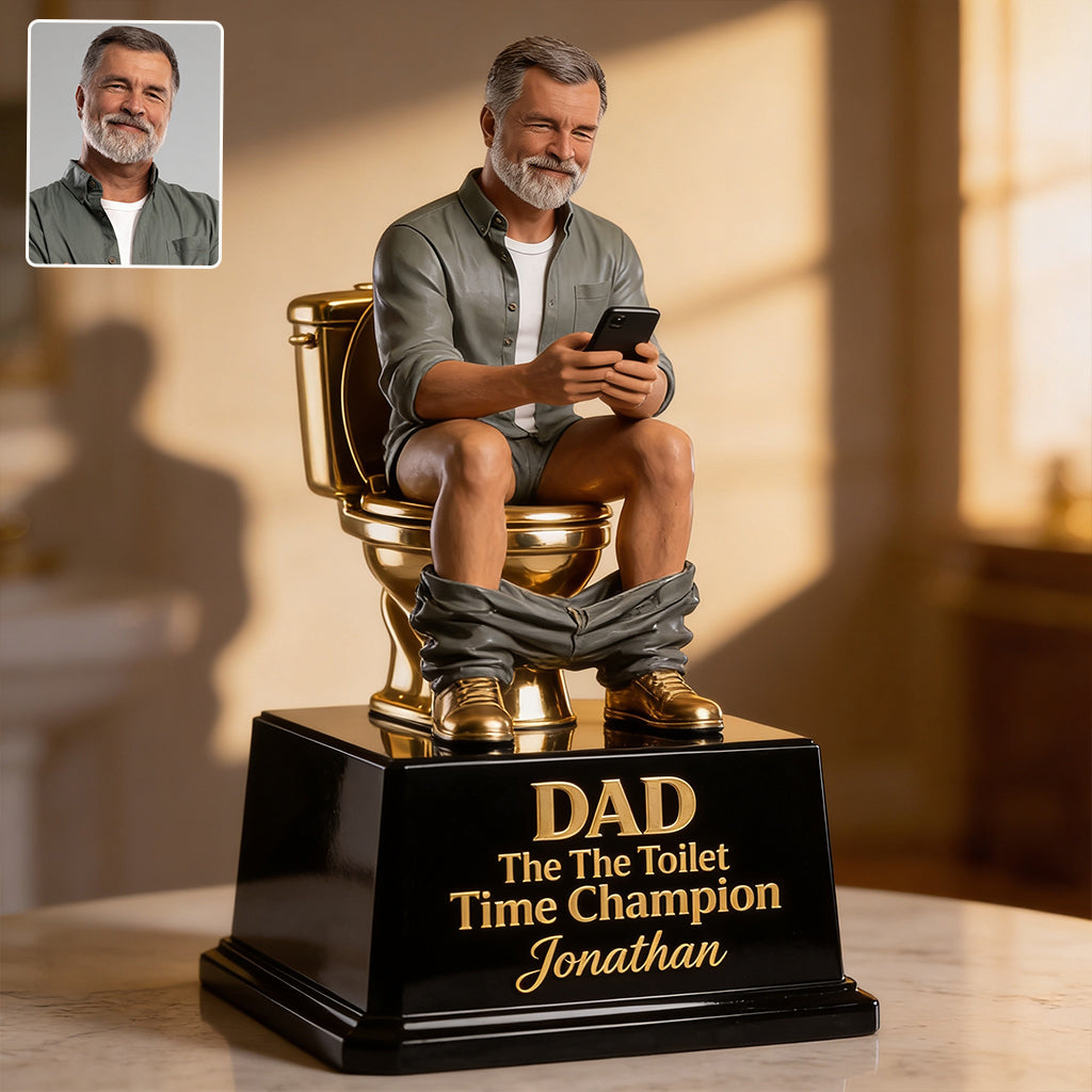 The Golden Toilet Trophy - Personalized Father Custom Shaped Acrylic Plaque