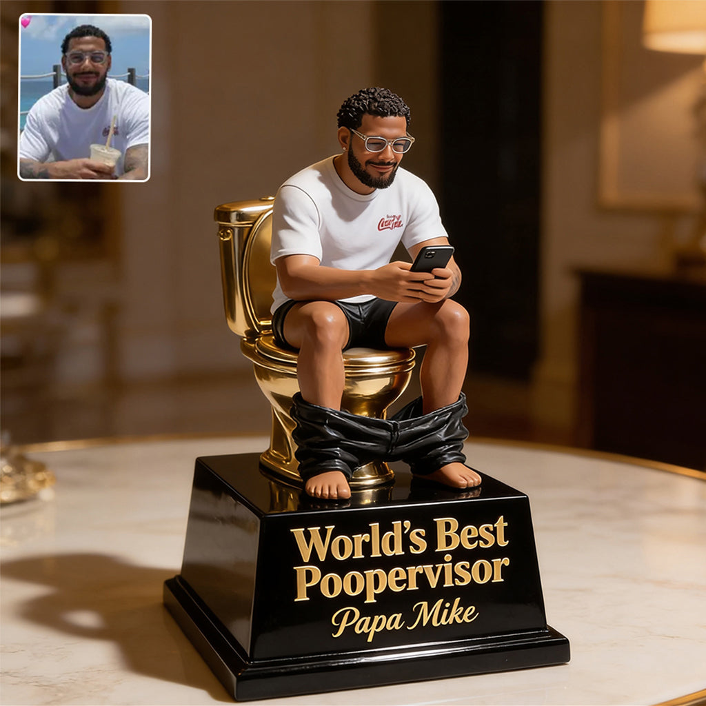 The Golden Toilet Trophy - Personalized Father Custom Shaped Acrylic Plaque