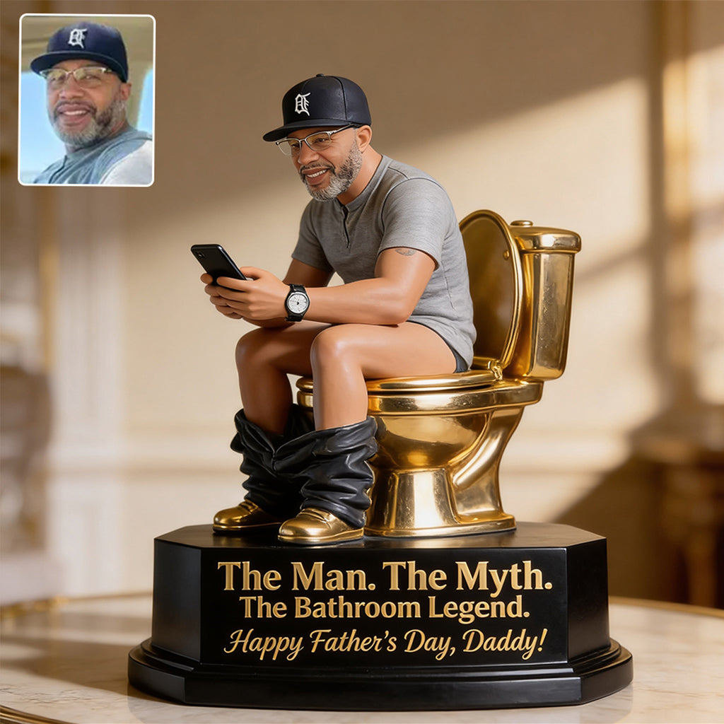 The Golden Toilet Trophy - Personalized Father Custom Shaped Acrylic Plaque