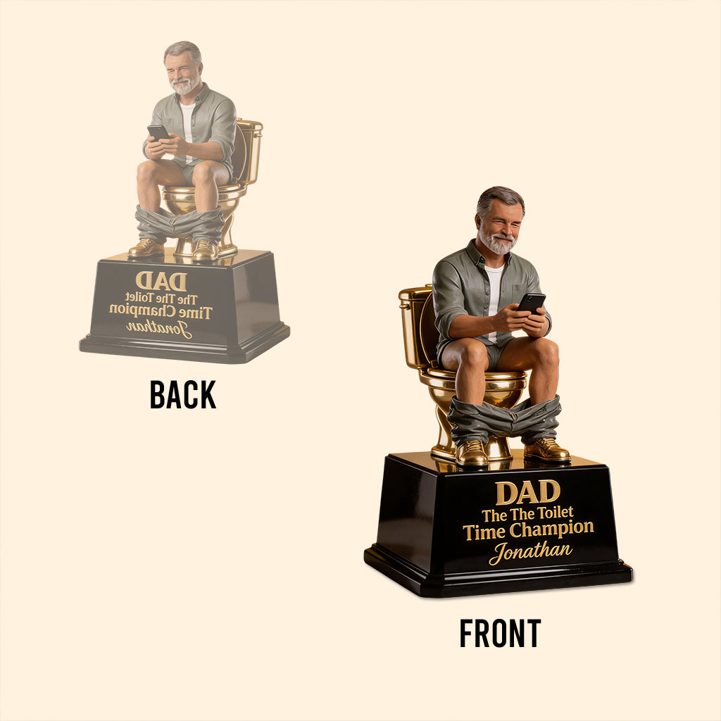 The Golden Toilet Trophy - Personalized Father Custom Shaped Acrylic Plaque