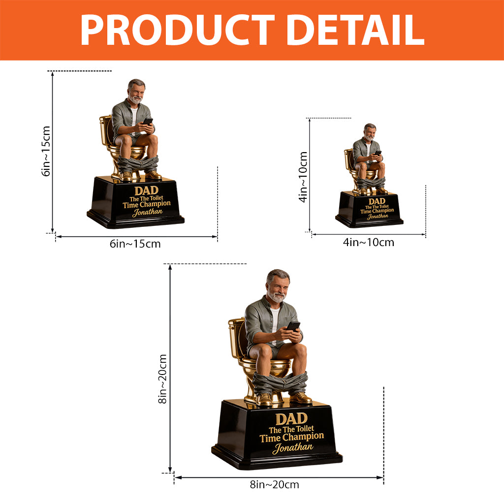 The Golden Toilet Trophy - Personalized Father Custom Shaped Acrylic Plaque