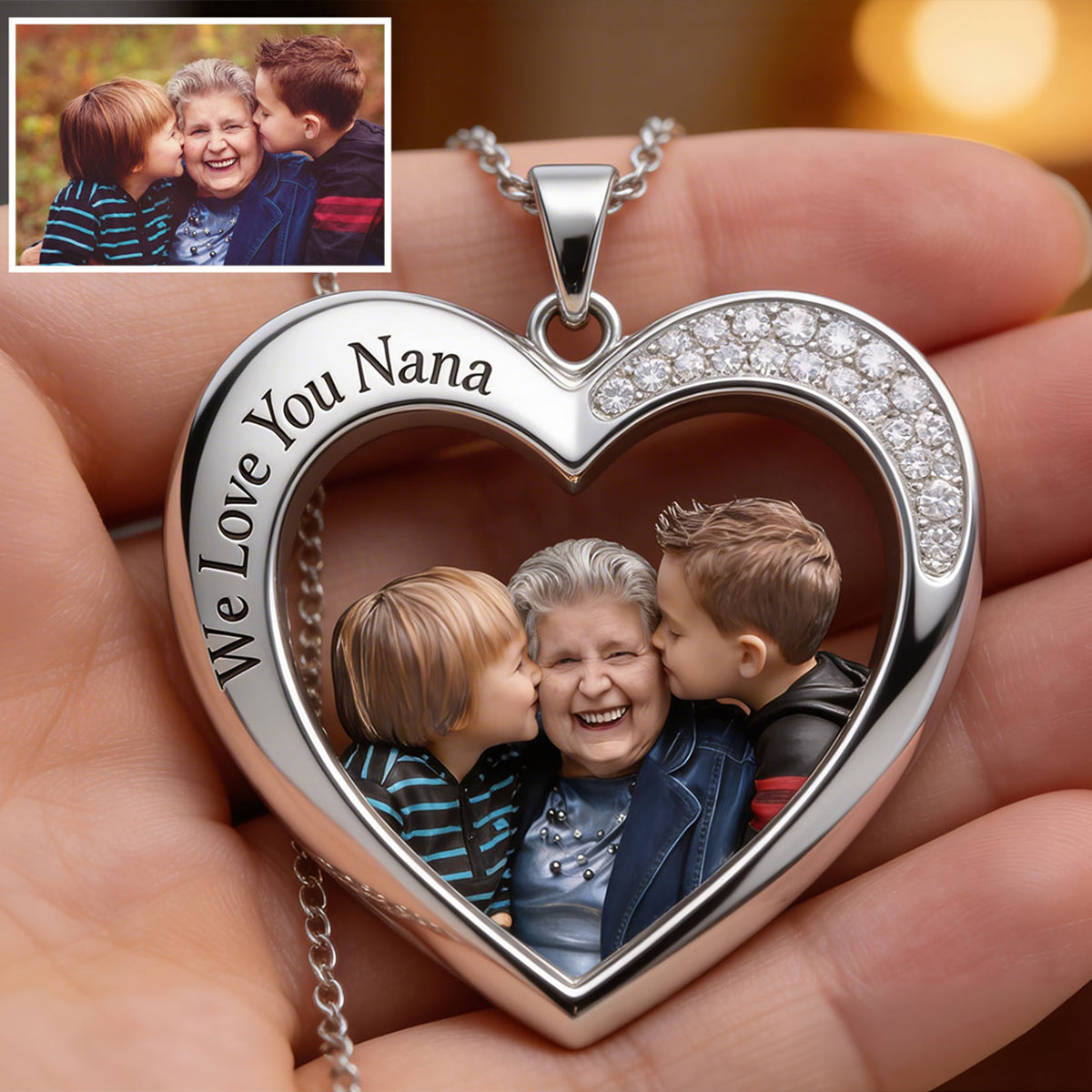 Perfect Mother's Day Gift - Personalized Mother Shaped Metal Pendant Necklace