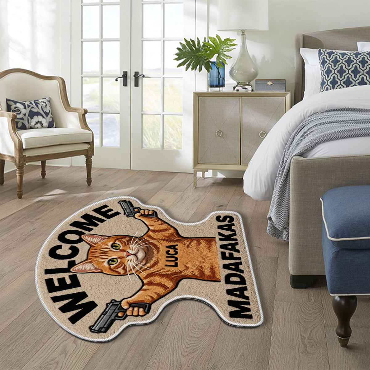 Welcome Mudafakas - Personalized Cat Non-Slip Tufted Rug