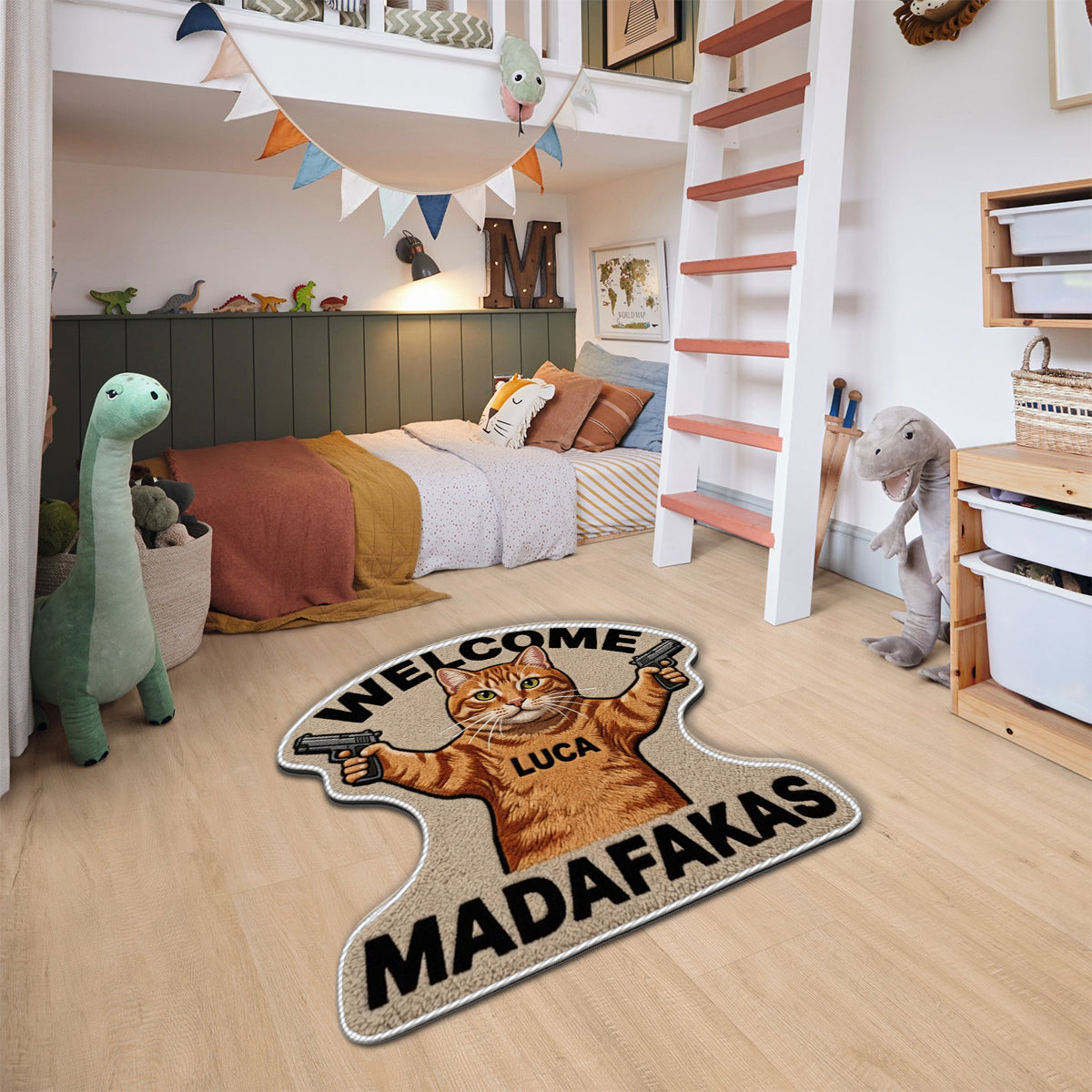 Welcome Mudafakas - Personalized Cat Non-Slip Tufted Rug