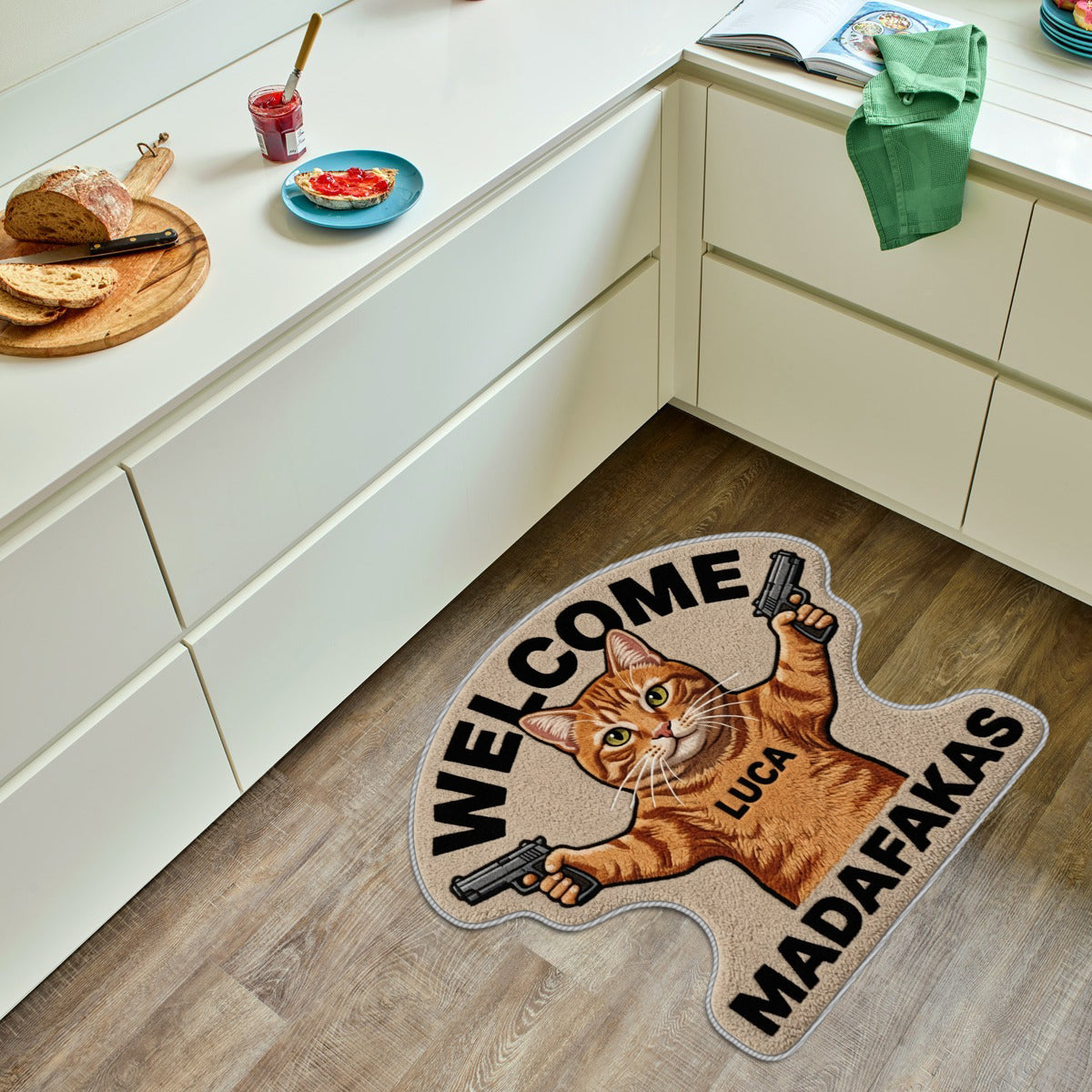 Welcome Mudafakas - Personalized Cat Non-Slip Tufted Rug