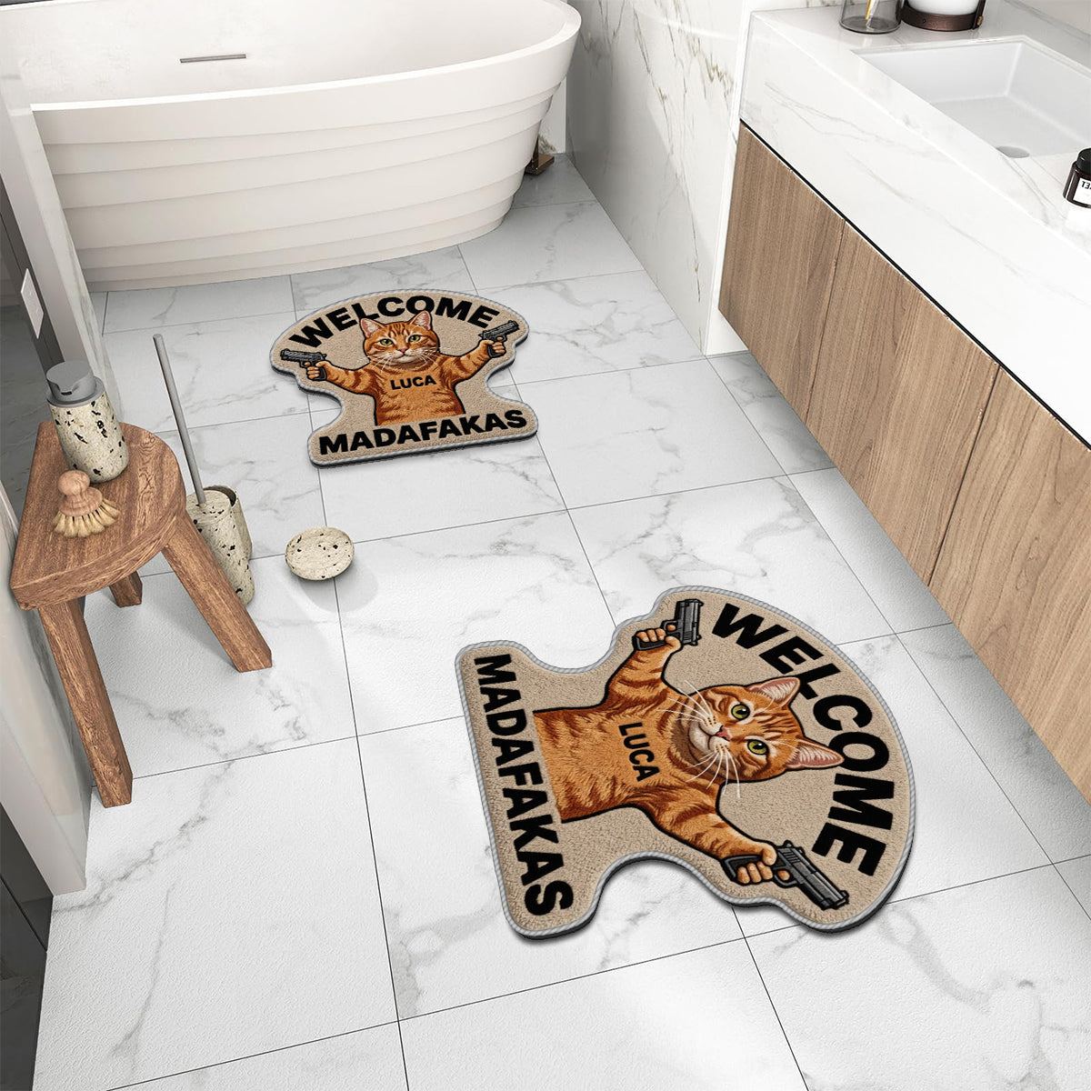 Welcome Mudafakas - Personalized Cat Non-Slip Tufted Rug