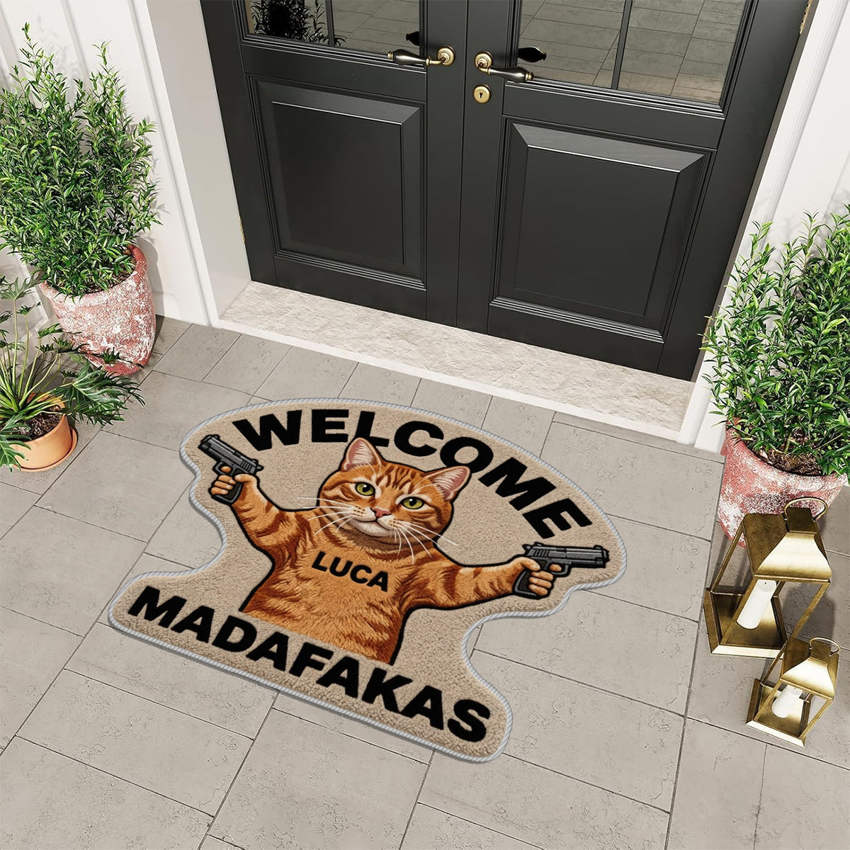 Welcome Mudafakas - Personalized Cat Non-Slip Tufted Rug