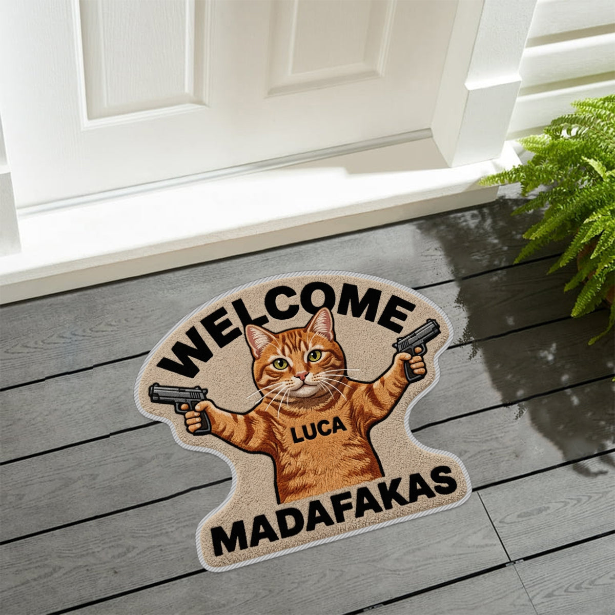Welcome Mudafakas - Personalized Cat Non-Slip Tufted Rug