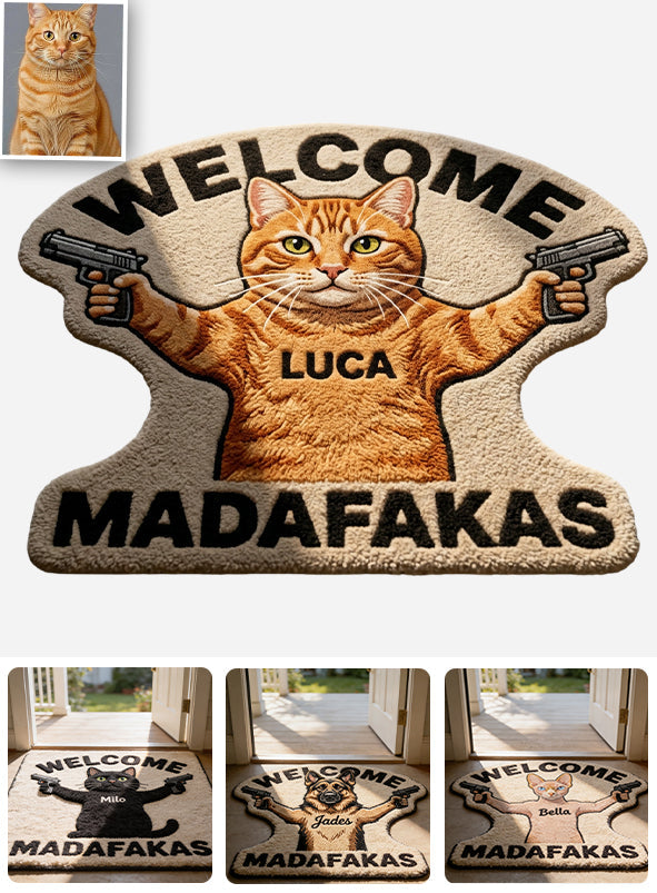 Welcome Mudafakas - Personalized Cat Non-Slip Tufted Rug