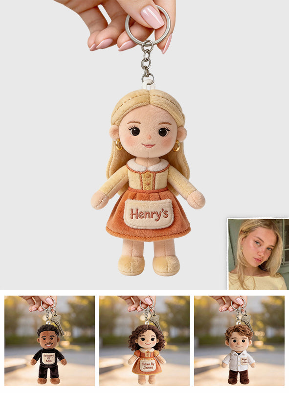 You Belongs To Me - Personalized Couple Plush Keychain
