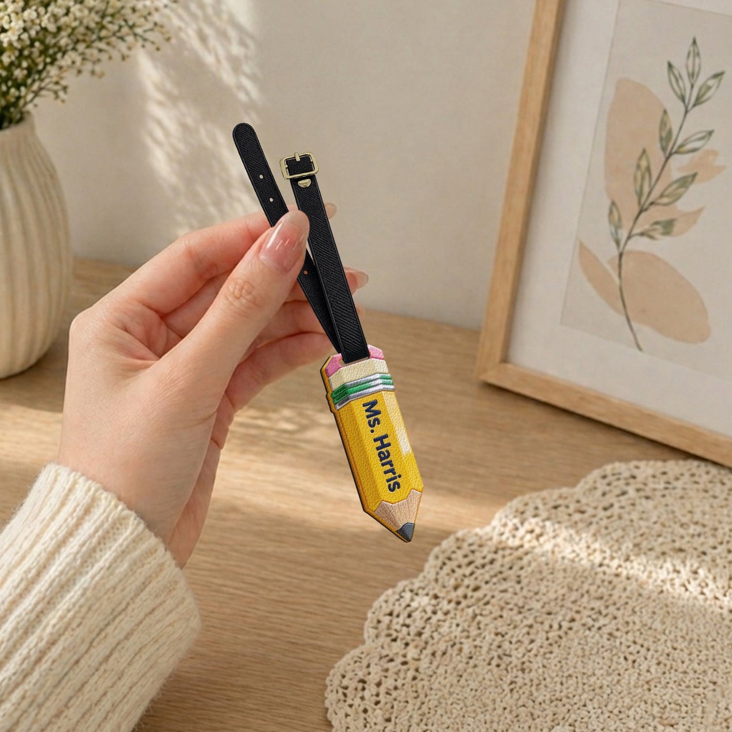 Pencil-Shaped Teacher Gift - Pencil Luggage Tag - Personalized Teacher Luggage Tag