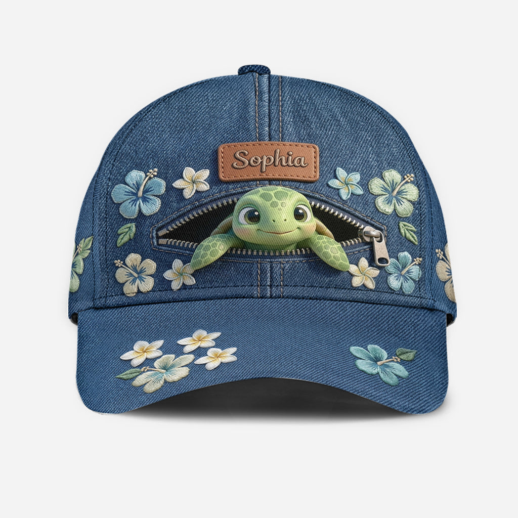 Salty Lil' Beach - Personalized Turtle Classic Cap