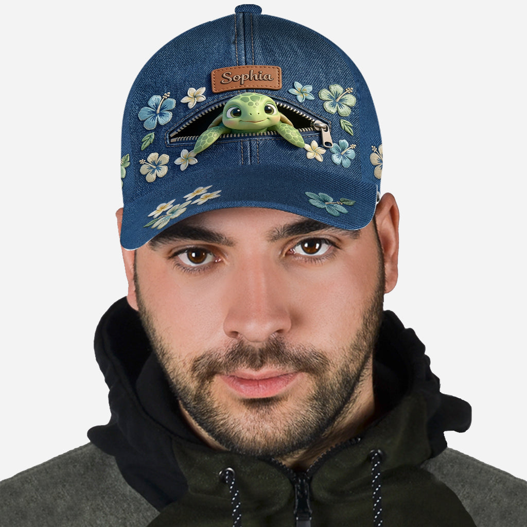 Salty Lil' Beach - Personalized Turtle Classic Cap