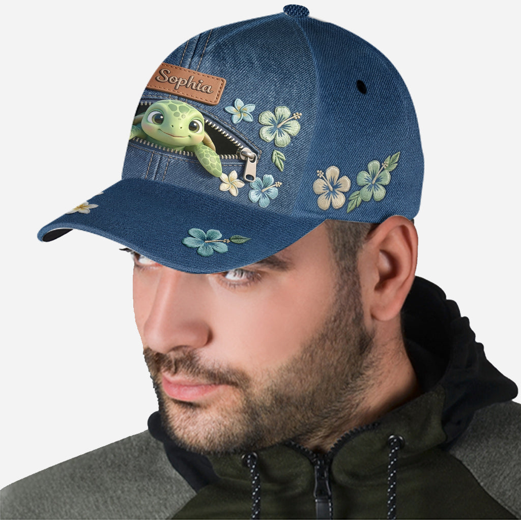 Salty Lil' Beach - Personalized Turtle Classic Cap