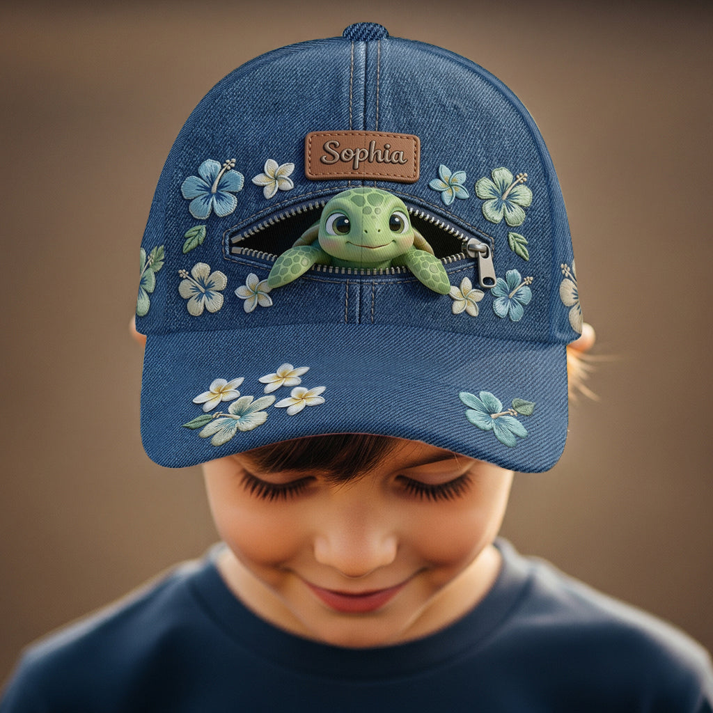 Salty Lil' Beach - Personalized Turtle Classic Cap