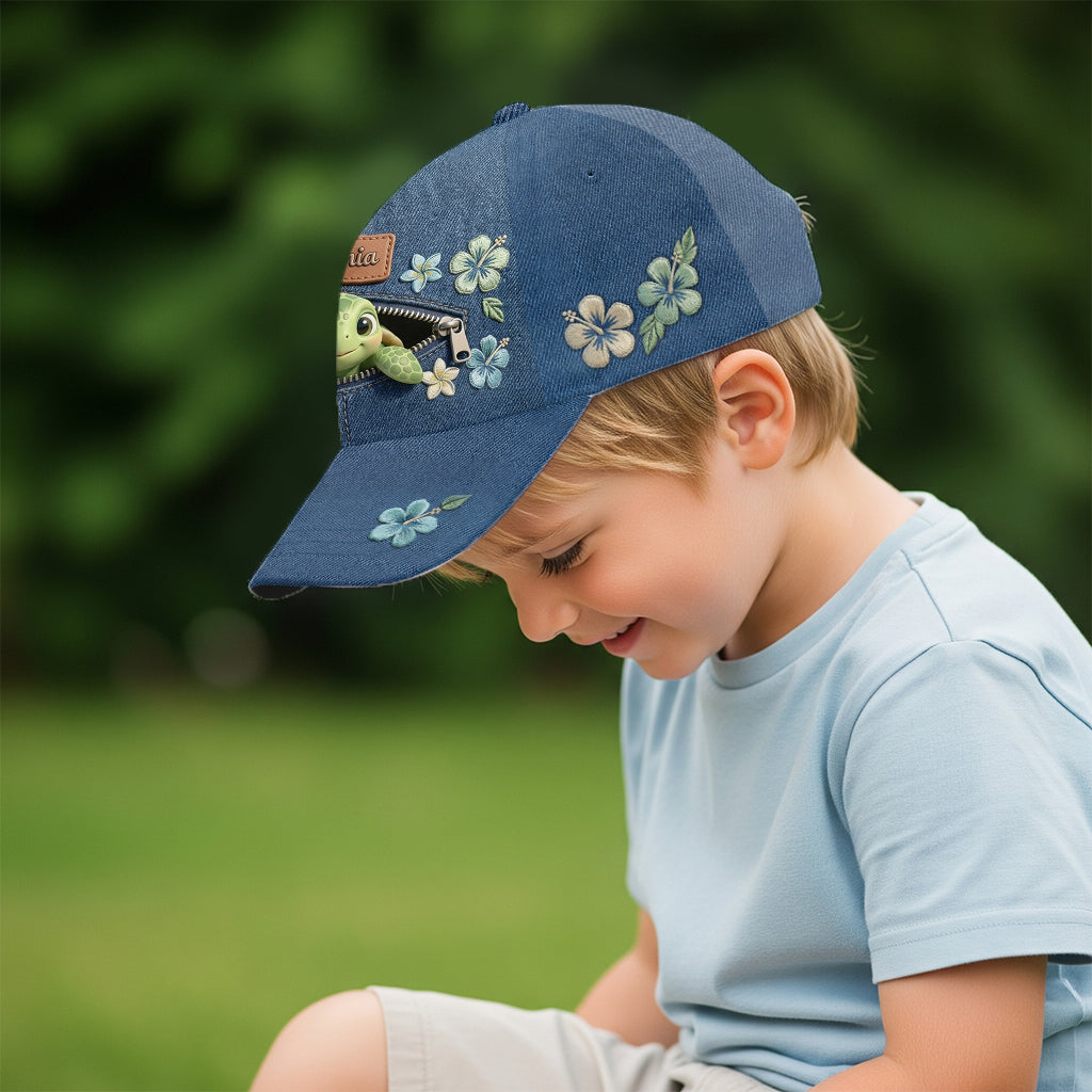 Salty Lil' Beach - Personalized Turtle Classic Cap