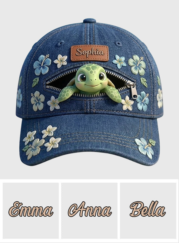 Salty Lil' Beach - Personalized Turtle Classic Cap