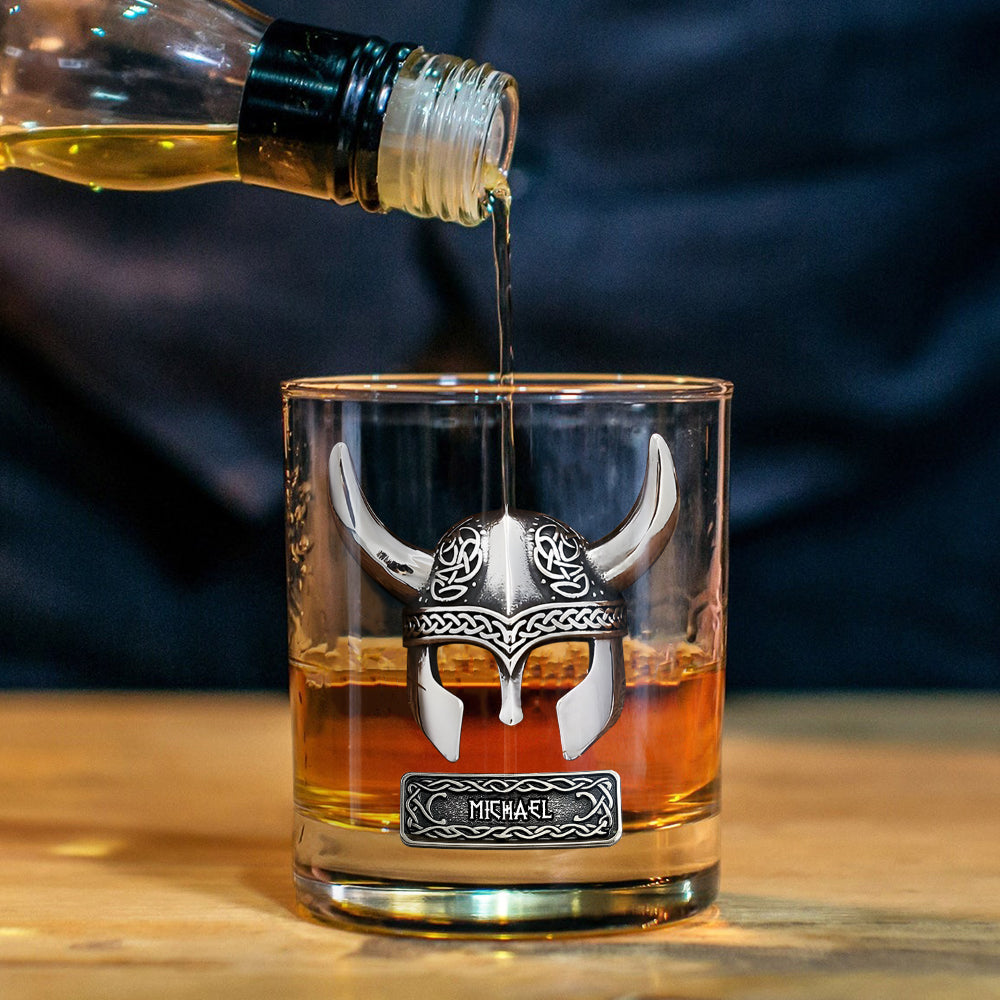 Vikings Drink Whiskey - Personalized Viking Whiskey Glass