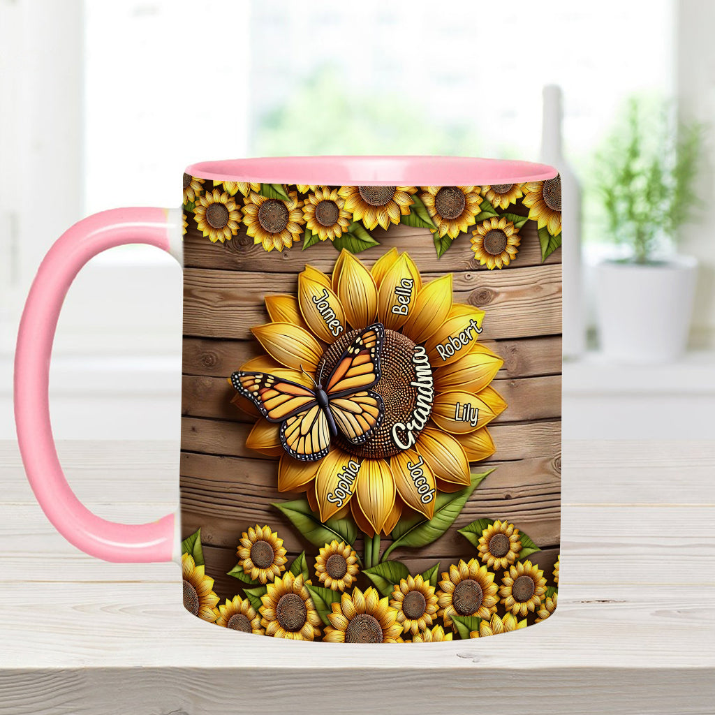 You Are My Sunshine Grandma Mom - Personalized Grandma Accent Mug