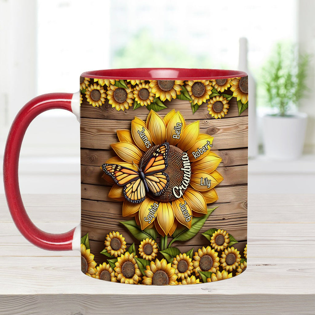 You Are My Sunshine Grandma Mom - Personalized Grandma Accent Mug