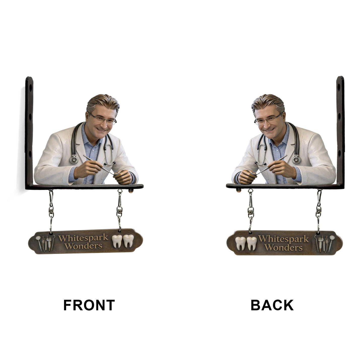 My Dental Clinic - Personalized Dentist Wooden Wall Mount Sign