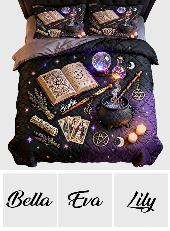 Witchcraft - Personalized Witch Quilt Set