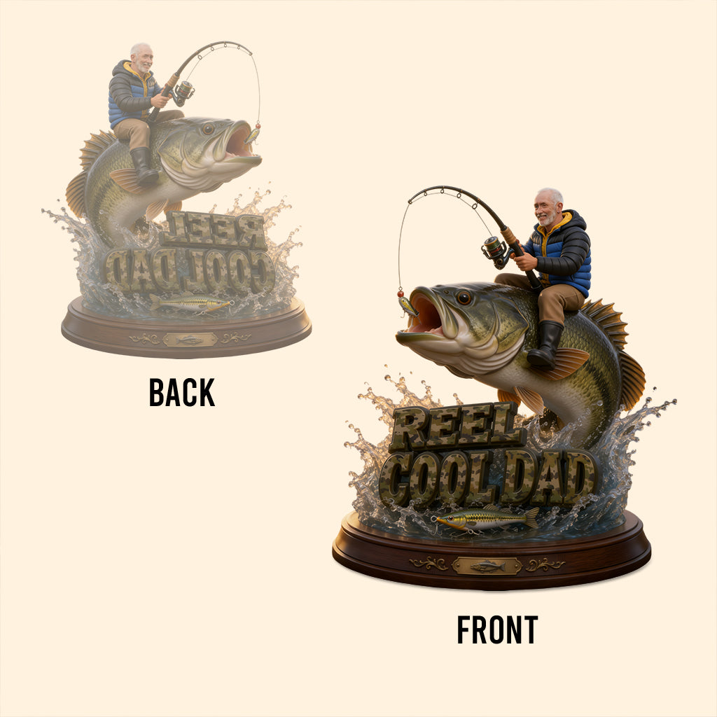 Reel Cool Dad, Fishing Dad Gift - Personalized Fishing Custom Shaped Acrylic Plaque
