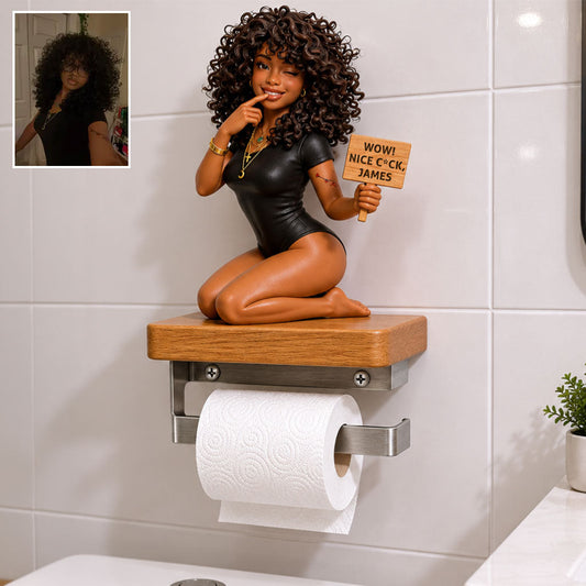 Wow! Big C*ck - Personalized Spicy Couple Toilet Paper Holder